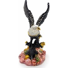Store Sıvaroski Taşlı Kartal 11 cm | Parlak Taşlı Dekoratif Biblo Güç Prestij Hediyelik Obje