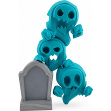 Yapı3D Halloween Hayalet Figür Seti 🪦 Dekoratif Masaüstü Süsü 🏡 Sert Plastik Koleksiyonluk Dekor