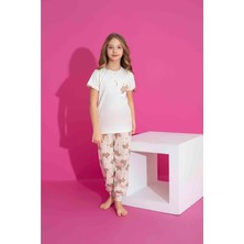 Gültekin Bebe Tarık 2-6 Yaş Kız Çocuk Rainbow Pijama Takımı 2981185 - Beyaz