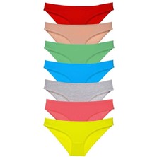 7 Adet Süper Eko Set Likralı Kadın Slip Külot Çok Renkli