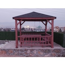 Şen Mobilya Bahçe Çardağı 9 M² Hobi Bahçesi Için 9 M² Geniş Alan Emprenyeli Çam Ağacından 300X300 cm