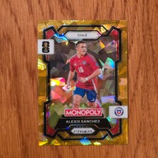 Panini Monopoly Prizm Alexis Sanchez Gold Cracked Ice Oyun Kartı No.85