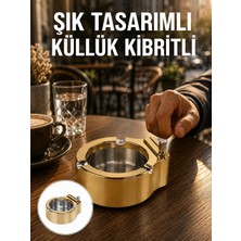 Epilons Çakmak Entegreli Küllük Yeniden Doldurulabilir Metal Gövde Yeni Nesil
