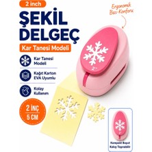 Ofisinn Şekilli Mega Boy Delgeç/şekilgeç 5 cm Kar Tanesi Pembe