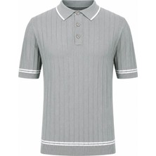 Trender 17367 Düğmeli Yeşil - Beyaz Erkek Polo Yaka T-Shirt 26YGT3000001