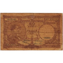 Banknoting Belçika 20 Frank 1948 Sararmış.