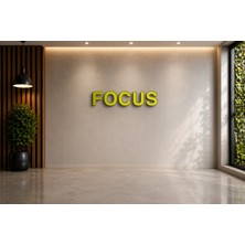 Boyutron Focus Modern 3D Baskı Dekoratif Duvar Yazısı Tablo - Yellow - 20 cm Yükseklik