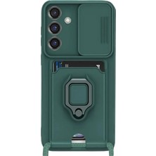 Mentra Online Samsung Galaxy S25 Plus Kılıf Zuma Kartvizitli Yüzüklü Silikon - Yeşil