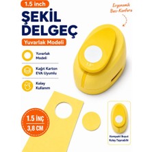 Ofisinn Şekilli Büyük Boy Delgeç/şekilgeç 3.8 cm Yuvarlak Sarı