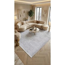 Halı Special Aheste Gri Yumuşak Dokulu Halı | Yıkanabilir Kaymaz Tabanlı Modern Kilim Robot Süpürgeye Uyumlu