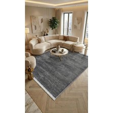 Halı Special Aheste Antrasit Yumuşak Dokulu Halı | Yıkanabilir Kaymaz Tabanlı Modern Kilim Robot Süpürge Uyumlu