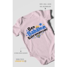 Morivo Kids Ben Babamın Kahramanıyım Kısa Kollu Bebek Body %100 Pamuk