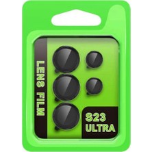 Mentra Online Samsung Galaxy S23 Ultra Raze Metal Kamera Lens Darbeye Dayanıklı - Siyah
