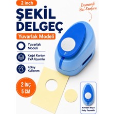 Ofisinn Şekilli Mega Boy Delgeç/şekilgeç 5 cm Yuvarlak Mavi