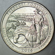 Banknoting Amerika Çeyrek Dolar 2016 D Ulusal Parklar-North Dakota - Theodor Roosevelt.