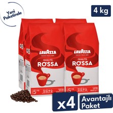 Lavazza Qualita Rossa Espresso Çekirdek Kahve 4'lü Avantajlı Paket | 1 kg x 4 Paket