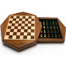 Just Cheap Store Mıknatıslı Ahşap Satranç Takımı Çekmeceli Saklama Kutulu G236