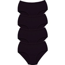 Silky Glows 4 Adet Tutku Kadın Yüksek Bel Bato Kalın Lastik Külot Siyah Mudanis