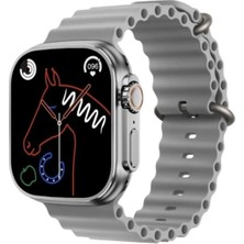 Tastech T900 Ultra Akıllı Kol Saati Çift Kordonlu Saat Saat Watch Gümüş