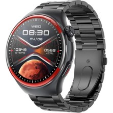 Tastech Erkek Kol Saati Amoled Ekran 3 Kordonlu Akıllı Saat Saat Watch Siyah