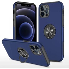 Beta Moda Hub Newface Apple iPhone 12 Pro Kılıf Elit Yüzüklü Kapak - Lacivert