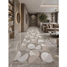 Antiq Halı Safir Sarar Lux 004 Vizon Kaymaz Taban Salon Hol, Koridor Mutfak Yıkanabilir Jel Kesme Yolluk Halı