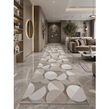 Antiq Halı Safir Sarar Lux 004 Vizon Kaymaz Taban Salon Hol, Koridor Mutfak Yıkanabilir Jel Kesme Yolluk Halı