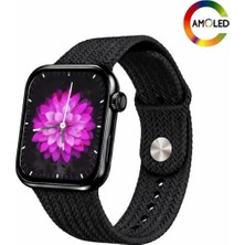 Tastech Akıllı Kol Saati Amoled Ekran Uygulama Bildirimi Dokunmatik Saat Saat Watch Siyah