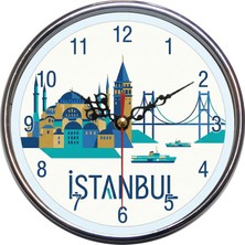Bsb Istanbul Temalı Duvar Saati 16CM A1533