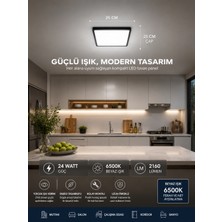 24 Watt Siyah Kasa Kare Sıva Üstü LED Panel Beyaz Işık 6500K 2160 Lümen Yüksek Işık WLL2116