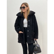 Alyn Wear Kadın Uzun Kollu Cep ve Düğme Detay Wellsof Kumaş Peluş Hırka