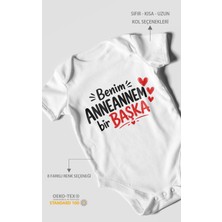 Morivo Kids Anneannem Bir Başka Kısa Kollu Bebek Body %100 Pamuk