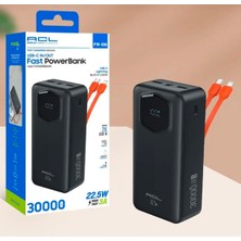 Acl PW-138 30000 Mah 2xusb 1xpd Hızlı Şarj 22.5W Type-C Lightning Powerbank