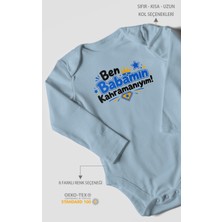 Morivo Kids Ben Babamın Kahramanıyım Uzun Kollu Bebek Body %100 Pamuk