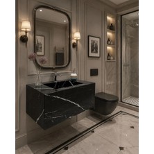 Akay Dizayn Porselen Banyo Lavabosu - Siyah L08