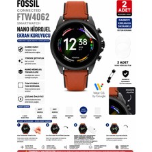 onlinekordon Fossil Connected FTW4062 44 mm Akıllı Saat Uyumlu Şeffaf Nano Hidrojel Ekran Koruyucu 2 Adet Darbe Emici Tpu Film