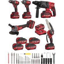 KIMMEER PLUS Kimmeerplus  Pro SERİSİ21V 5'lı Set Kırıcı/delici Hilti, Taşlama, Somun Sıkma, ve Testeresi, Matkap