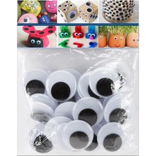 Oynar Göz Siyah 28 mm 20 Li 1 Paket Oynayan Göz 28MM Hobi Tasarım Anasınıfı Kreş Etkinlik Eli
