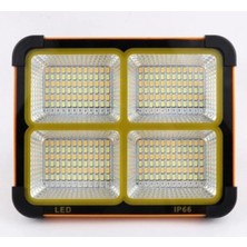 CT-4698 Güneş Enerjili Solar 200W Watt LED Projektör Taşınabilir Sarı Beyaz ve Çakar Işık L
