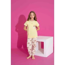 Gültekin Bebe Tarık 2-6 Yaş Kız Çocuk Rainbow Pijama Takımı 2981185 - Sarı