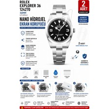 onlinekordon Rolex Explorer 36 124270 Uyumlu Nano Hidrojel Ekran Koruyucu 2 Adet Darbe Emici Tpu Film