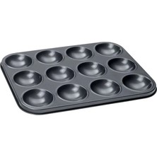Depposite Teflon Yarım Küre 12'li Muffin & Cupcake Kalıbı 6.5 Çap 2.5 cm Derinlik
