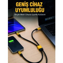 Nemere 240W Çoklu Şarj Kablosu Type-C Lightning Micro USB Örgü Kablo