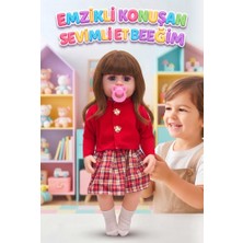 Farbu Oyuncak Emzikli Sevimli %100 Et Bebek - 50 cm Konuşan Gerçekçi Oyun Arkadaşı Interaktif Eğitici Oyuncak