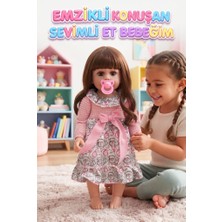 Farbu Oyuncak Emzikli Sevimli %100 Et Bebek - 50 cm Konuşan Gerçekçi Oyun Arkadaşı Interaktif Eğitici Oyuncak