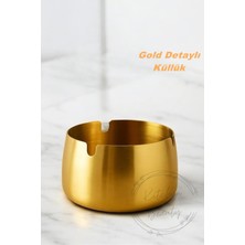 Empressco Gold Metal Küllük, Modern ve Şık Tasarım, Zarif Dekoratif Kül Tablası