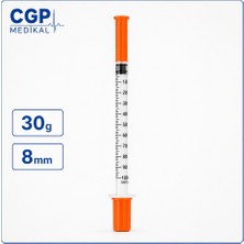 cgp medikal can güven park 1cc 30G 8mm Süper Ince Enjektör 50 Adet Inisülin