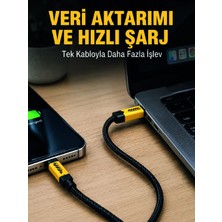 Nemere 3'ü 1 Arada USB Şarj Kablosu 240W Hızlı Şarj ve Veri Aktarım Kablosu