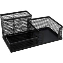 Tıptop Offıce Tel Metal Kalemlik, 3 Bölmeli, Siyah