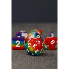 Chromatic Akrilik Zar Seti | Dnd, Frp, Ttrpg | Renkli Zar Seti (Özel Kutulu)